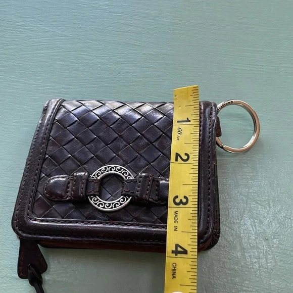 Brighton brown leather wallet Key ring Silver embellishments Zippered pocket - Picture 10 of 11